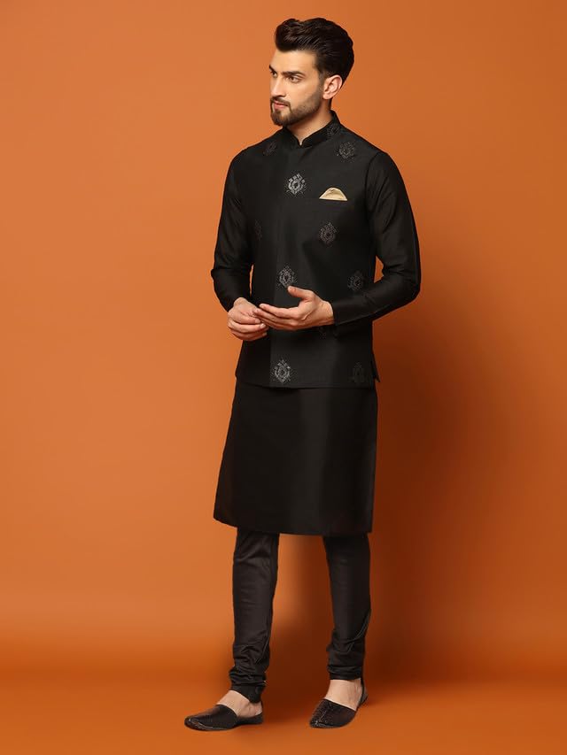 Kisah Mens Kurta Jacket Churidar Set
