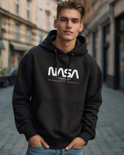 Bewakoof X Official NASA Merchandise Mens I Need My Space Typography Polyester Hoodies - Oversized Fit, Hooded Neck - Full Slee