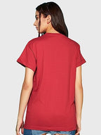 Bewakoof X Official Garfield Merchandise WomenS Selective Participation Graphic Printed 100% Cotton T-Shirt - Boyfriend Fit, Ro