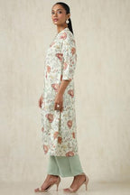 Soch Womens Linen Botanical Regular Kurta (CWS5KU61102_Beige