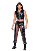 6511 - Pride Vinyl & Fishnet Light-Up Joggers