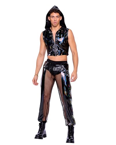 6511 - Pride Vinyl & Fishnet Light-Up Joggers