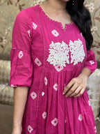 ANNI DESIGNER Women s Rayon Blend Kurta with Pants, Pink, XL