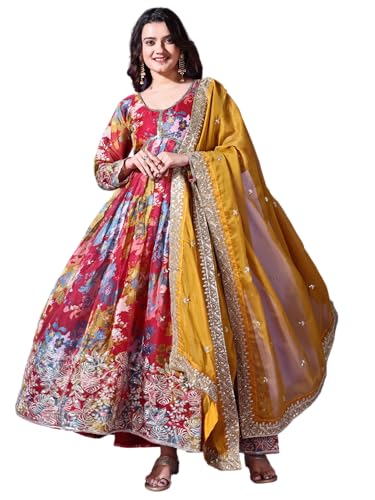 Fashion Basket Russian Silk Printed Dress For Women Pink