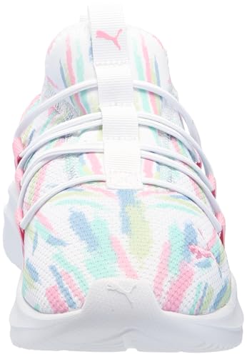 PUMA One4All Sneaker, White-Pink Lilac-Mint, 5 US Unisex Big Kid