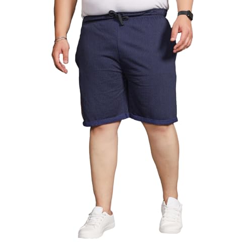 Bigbanana Plus Size MenS Regular Fit Jacquard Shorts (Jaan-Navy,Navy,7Xl)