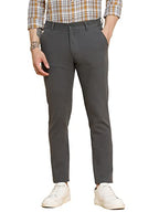 Dennis Lingo MenS Grey Slim Fit Chinos, Ankel Length, Tapered Fit Casual Trousers (28)