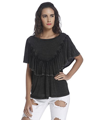 Vero Moda WomenS Body Blouse Top (1863962003_Dark Grey Melange_M)