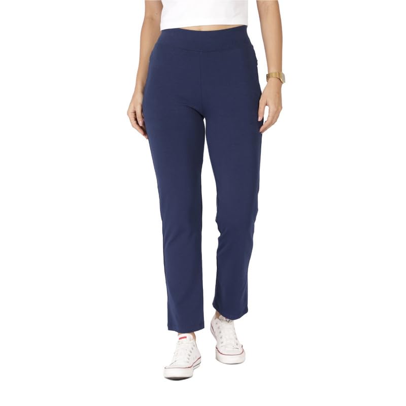 BlissClub Womens Work Utility Pants (AMPM_Straight_Naina Navy Tall-Above 5.5