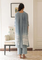ANNI DESIGNER Womens Rayon Viscose Printed Straight Kurta with Pant & Dupatta (Gana Blue_XXL_Blue_XX-Large)