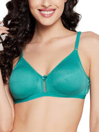 Clovia Women s Cotton Rich Solid Non-Padded Full Cup Wire Free T-Shirt Bra (BR0638P17_Turquoise_36C)