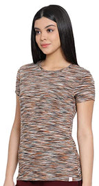 Lyra Pure Cotton Round Neck Space Dyeing T-Shirt For Women