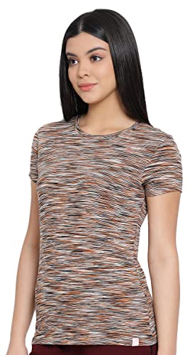 Lyra Pure Cotton Round Neck Space Dyeing T-Shirt For Women