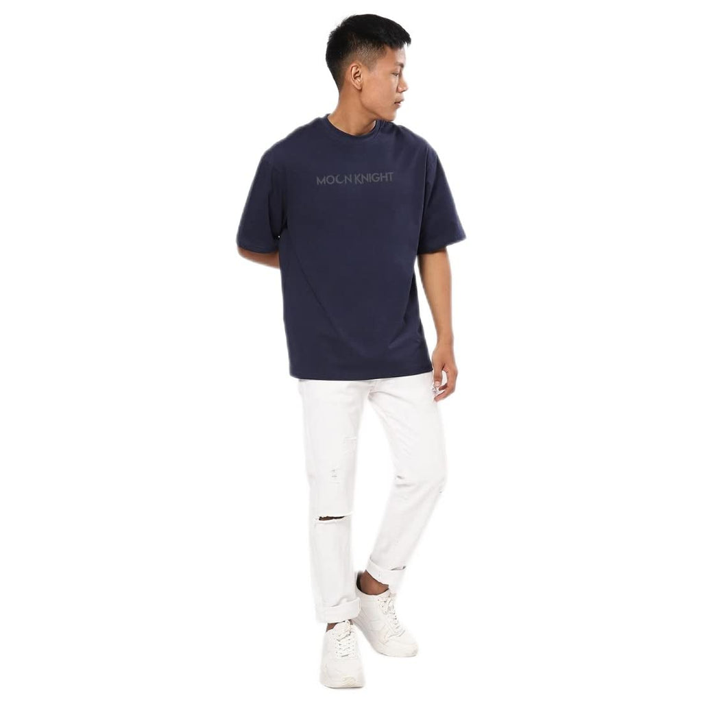Bewakoof Mens Moon Knight 100% Cotton T-Shirt - Oversized Fit, Round Neck, Half Sleeves