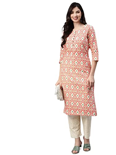 Aarika WomenS Cotton Regular Tunic Shirt (Kurti-W-Nm-A-110_Red_Xl)