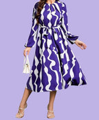 Leriya Fashion Rayon Fit and Flare Below The Knee Women Dress (LF-WD1221_Blue