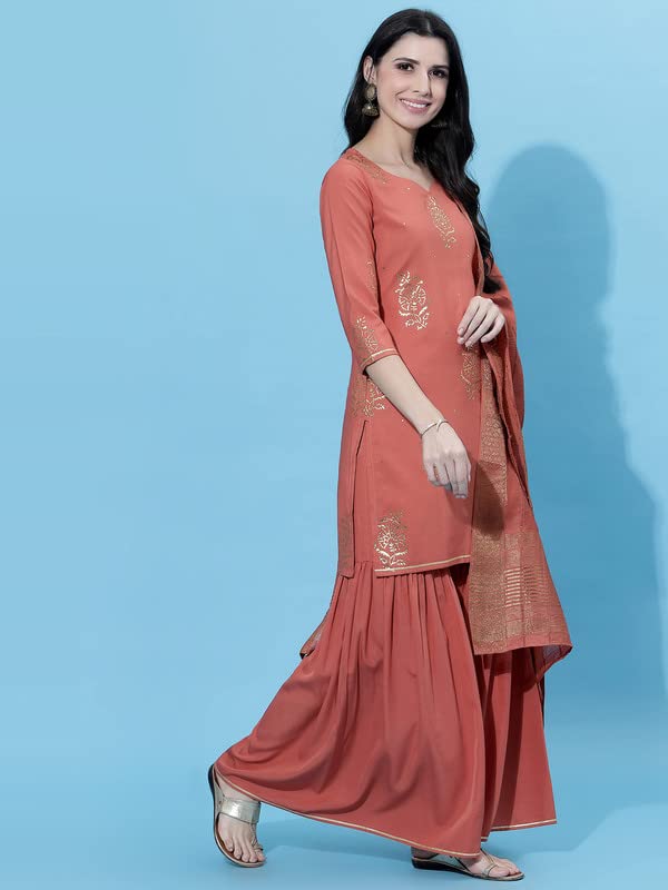 Sanisa Women'S Straight Kurta Set With Dupatta