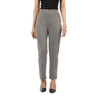 BlissClub Women The Ultimate High Rise Straight Pants|Trousers for Women|Straight Fit|Pintuck Design|Polyester,Dark Grey