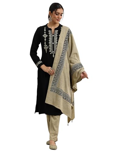 Libas WomenS Wool Blend Yoke Design Kurta Set (48763W_Black