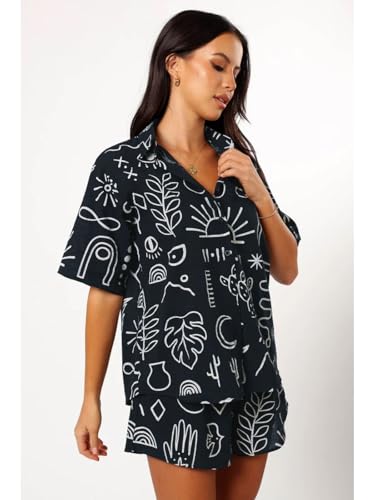 Leriya Fashion Women Rayon Printed Greciilooks Co-Ord Set Stylish Korean Summer Two Piece Outfit | Trendy Travel & Streetwear Lo