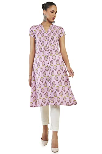 Soch Women'S Cotton Blend Floral Regular Kurta (Cws3Ku0824A_Pink_Xl)