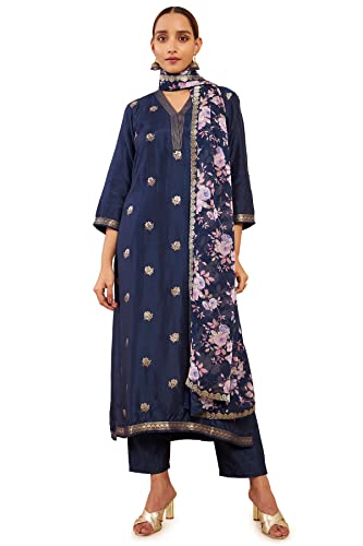 Soch Women Chanderi Floral Salwar Suit Set