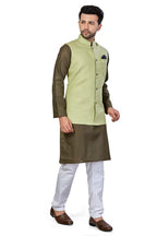 Be Active MenS Solid Linen Blend Kurta Pyjama 3 Piece Set || Men Kurta Pajama With Modi Jacket || Kurta Pajama Nehru Jacket For