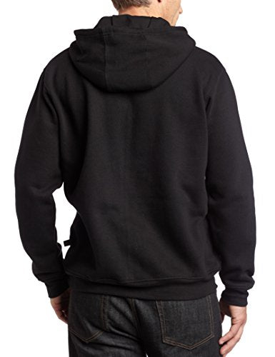 Caterpillar Men's Trademark Hoodies with Embroidered CAT Front Logo, S3 Cord Management System and Pouch Pocket, Black, Large