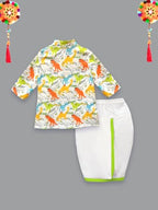 A.T.U.N. (ALL THINGS UBER NICE) Dianosaur Print Kurta & Dhoti Set