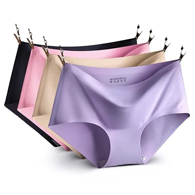 Eazera WomenS Seamless Ice Silk Hipster Panties No Show Underwear For Women, Soft Breathable Stretch Comfortable Invisible Brie 2