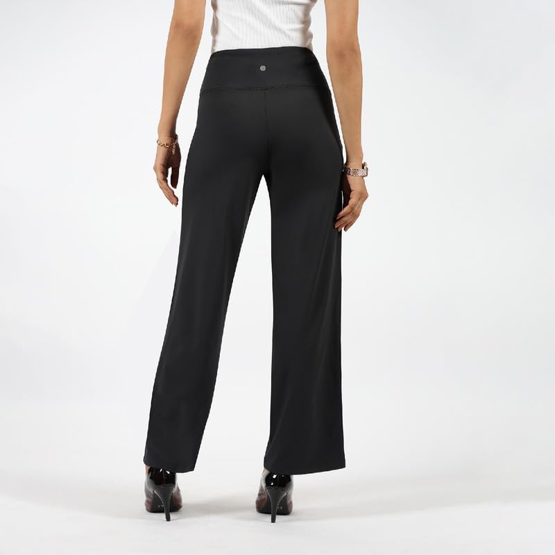 BlissClub Ultimate Wide Lite for Women Above 55 ft Tall | High Waist Trousers and Formal Pants for Office wear | Comfortable fi