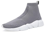 Santiro Mens Gym Shoes Knitted Fashion High Top Slip on Sneakers Lightweight Breathable Athletic Shoes Fashin Tennis Sport Shoes