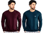 Noble Monk MenS Regular Fit T Shirt (Combo Pack Of 2) |Full Sleeves |Round Neck |Casual Tshirt For Men