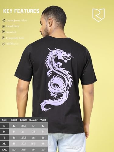 Rigo Printed Oversized T-Shirts for Men | Drop Shoulder T-Shirt for Men