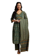 Libas Women'S Pure Cotton Kurta Sets (34677_Green