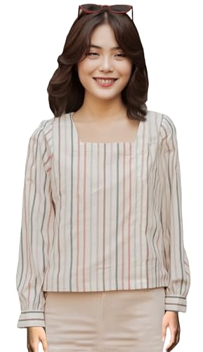 Gosriki WomenS Tunics Tops Rayon Viscose Printed Short Shirt For Women (Dilmurat Cream-Gs_M_Cream_Medium)