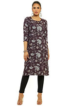 Soch Women Brown Rayon Floral Print Kurta(8907715864298_Brown_2Xl)