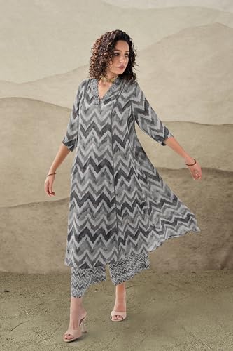 Toochki Dress For Women | Two Piece Dress For Women Long | Dress | Maxi Dress For Women | Dresses | Zig Zag Printed Dress | Cott