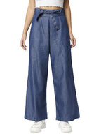 High Star Women'S Straight Palazzo (Wdpla879_32_Blue