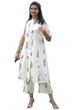 ANNI DESIGNER Womens Rayon Viscose Straight Printed Kurta with Pant (Barkat Cream_L_Cream_Large)