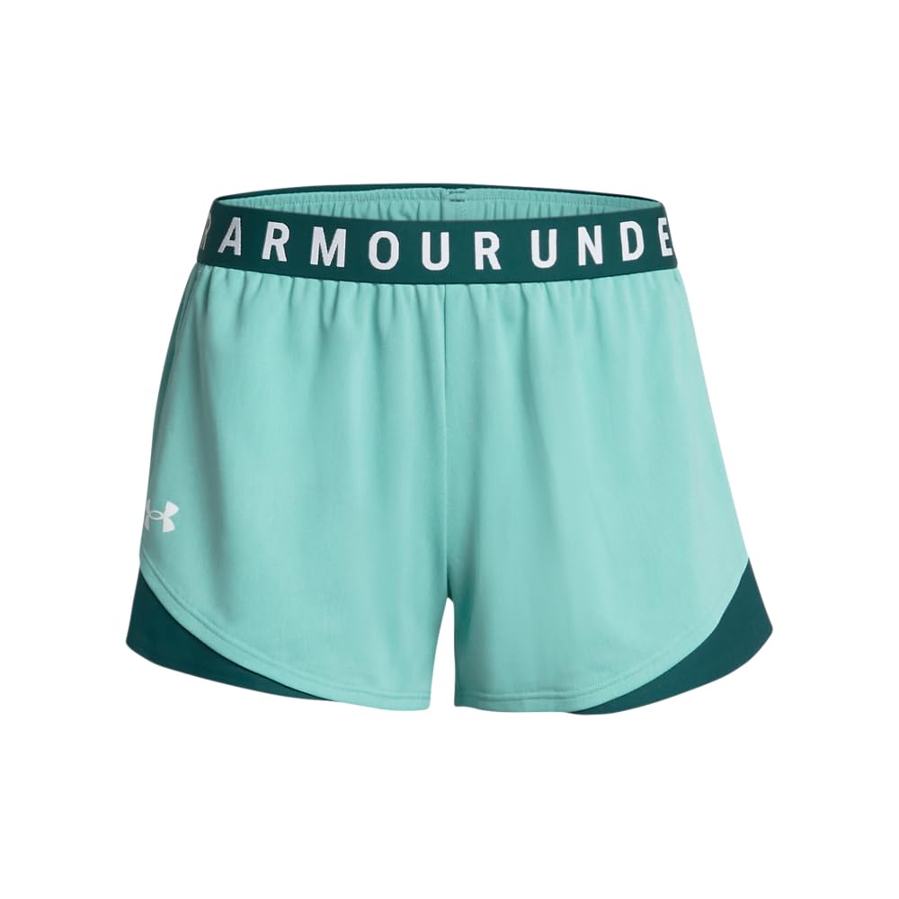 Under Armour Women's Play Up Twist 3.0 Shorts, (482) Radial Turquoise/Hydro Teal/White, X-Small