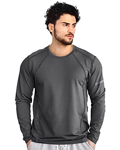 EYEBOGLER Mens Dry Fit Round Neck Full Sleeve Casual Tshirt Pack of 2