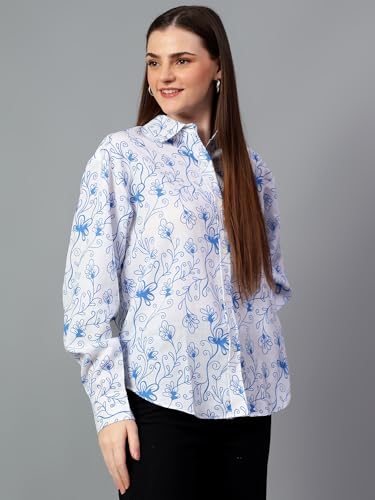 KOTTY Womens Oversized Cotton Blend Shirt(Multicolor,S)
