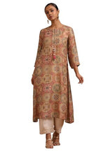 Soch Women Silk Berry Ethnic Motifs Kurta with Tassels
