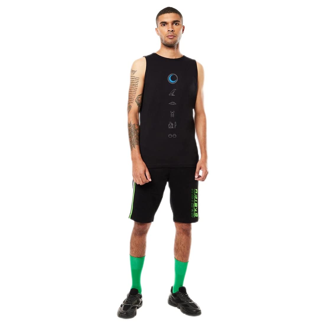 Bewakoof Men Marvels Moon Knight Graphic Print Black Sleeveless Round Neck Vest