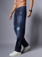 High Star MenS Wide Leg Fit Stretchable Jeans