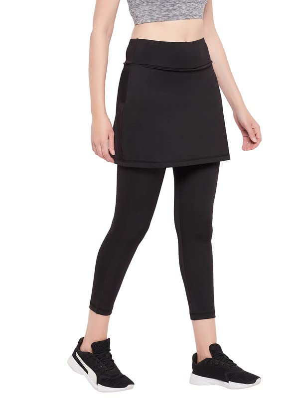 Clovia WomenS Snug-Fit High Rise Active Skirt With Attached Tights