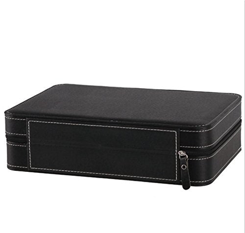 Homeater 10 Slot Watch Box Portable Travel Zipper Case Collector Storage Jewelry Storage Box(Black)