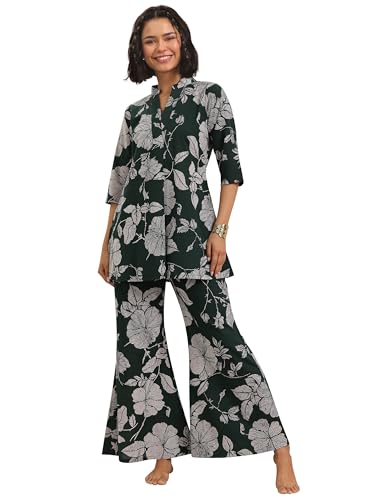 Libas WomenS Cotton Regular Casual Night Suit (50328_M) Green