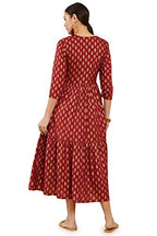 Soch Women Maroon Cotton Foil Print Kurtas